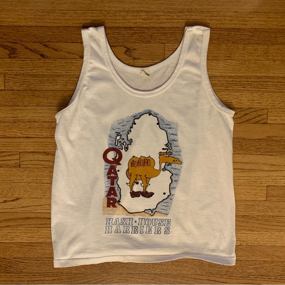 Vintage Qatar Hash House Harriers Tank Top - Y2K Gorpcore